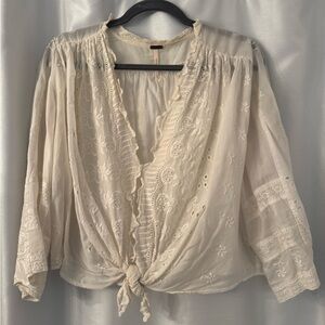 Free People Embroidered Blouse